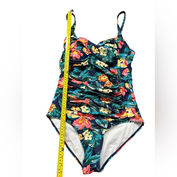 EKOUAER modest twist front shirred middle tummy control one piece swimsuit - Picture 7 of 9